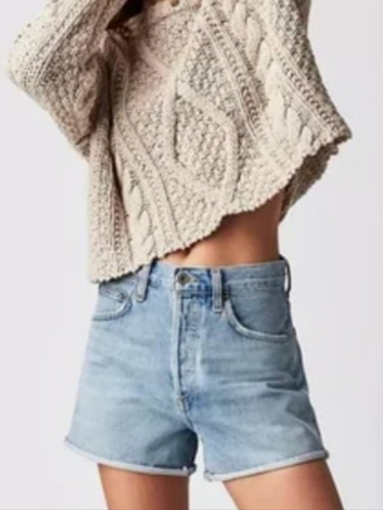 Agolde Pants - AGOLDE Dee High Rise Rolled Hem Denim Short Organic Cotton Size 28